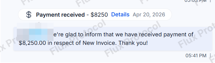 $8,250 Payment Received